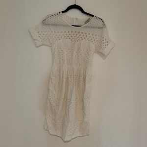 White Eyelet Midi Dress | Burberry